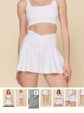 Popflex Active White Twirl Skort